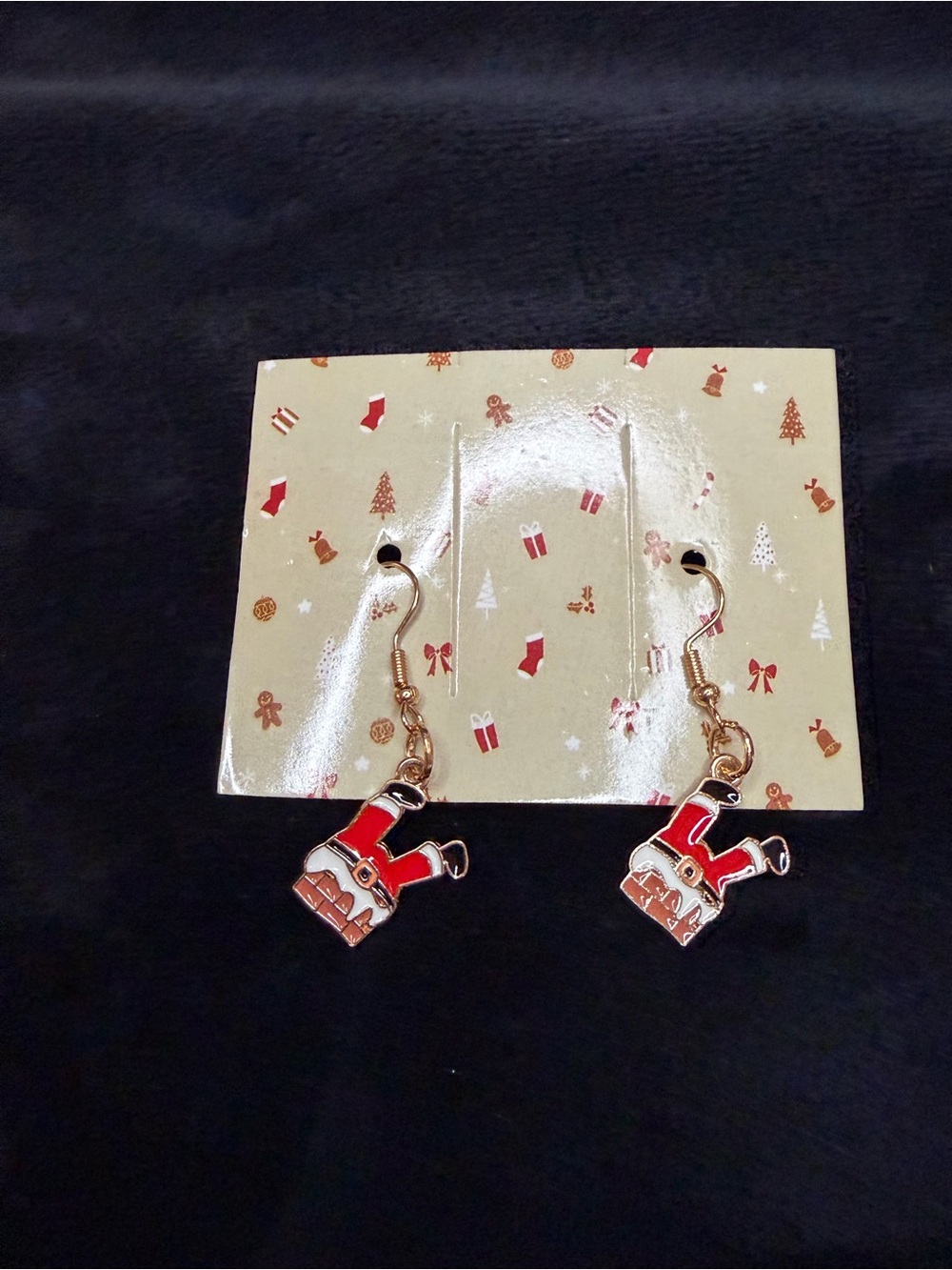 Red Santa Boot Drop Earrings